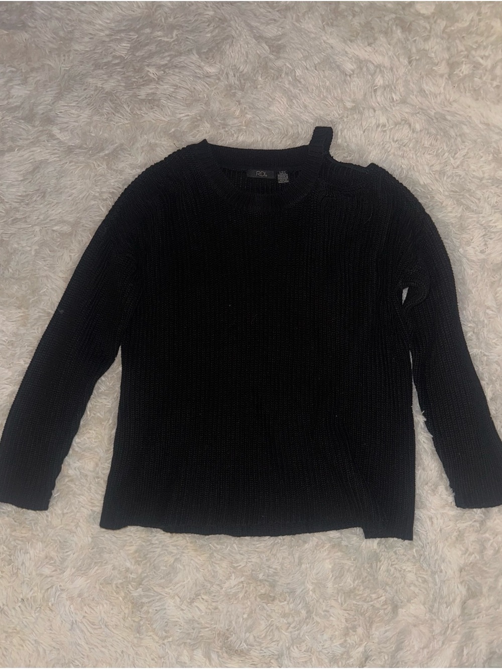 RDI Black Ribbed Knit Sweater